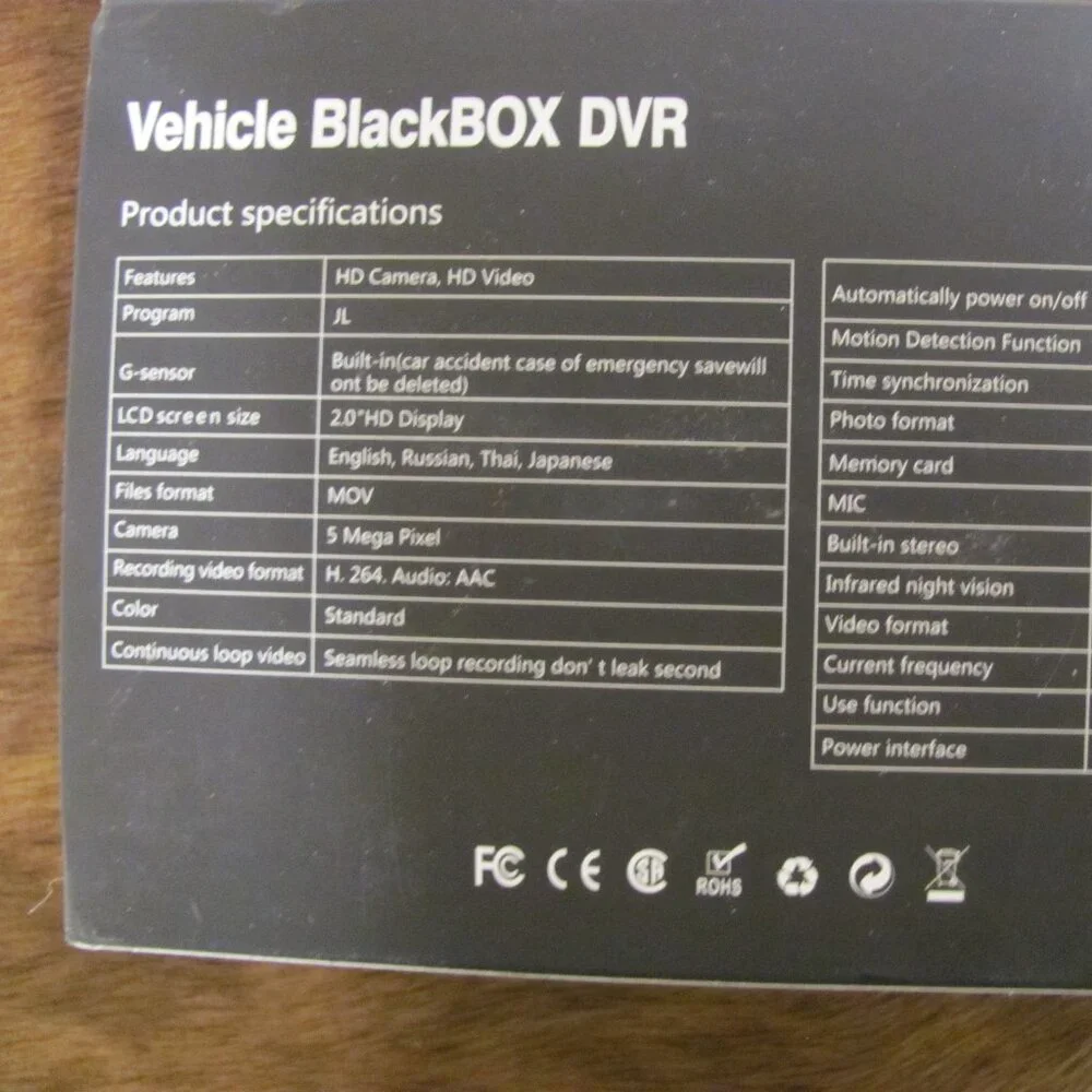 VEHICLE BLACKBOX DVR DUAL LENS NIP